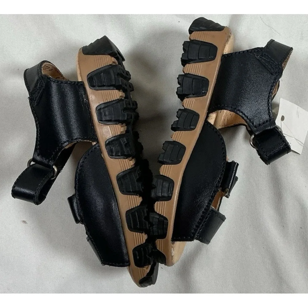 Coloso Magic Step Kids Leather Sandals Size 7 EUR 23 Black Made in Mexico New